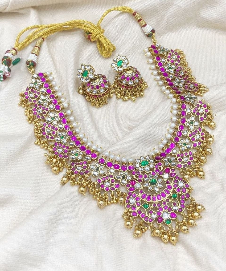 Royal Rani Kundan Beads Necklace Set